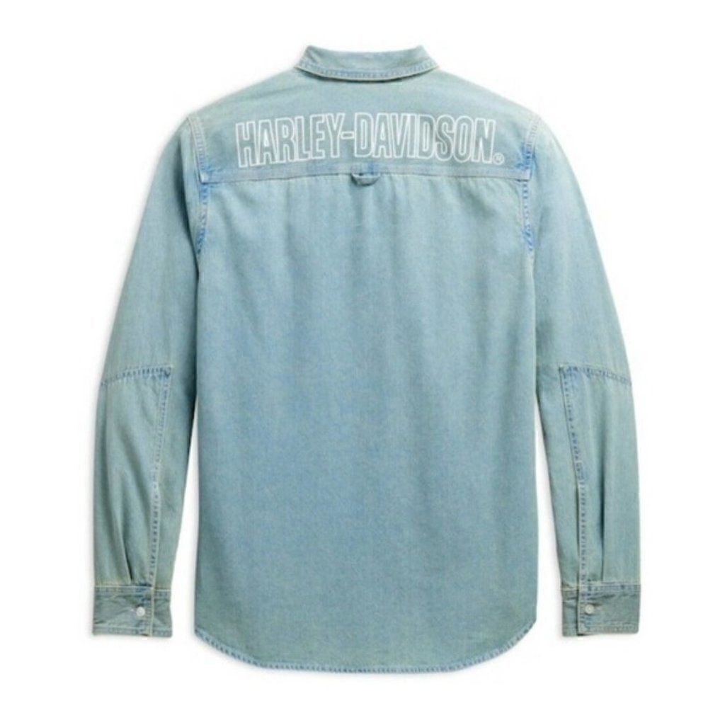 Harley-Davidson Light Wash Slim Fit Denim Shirt